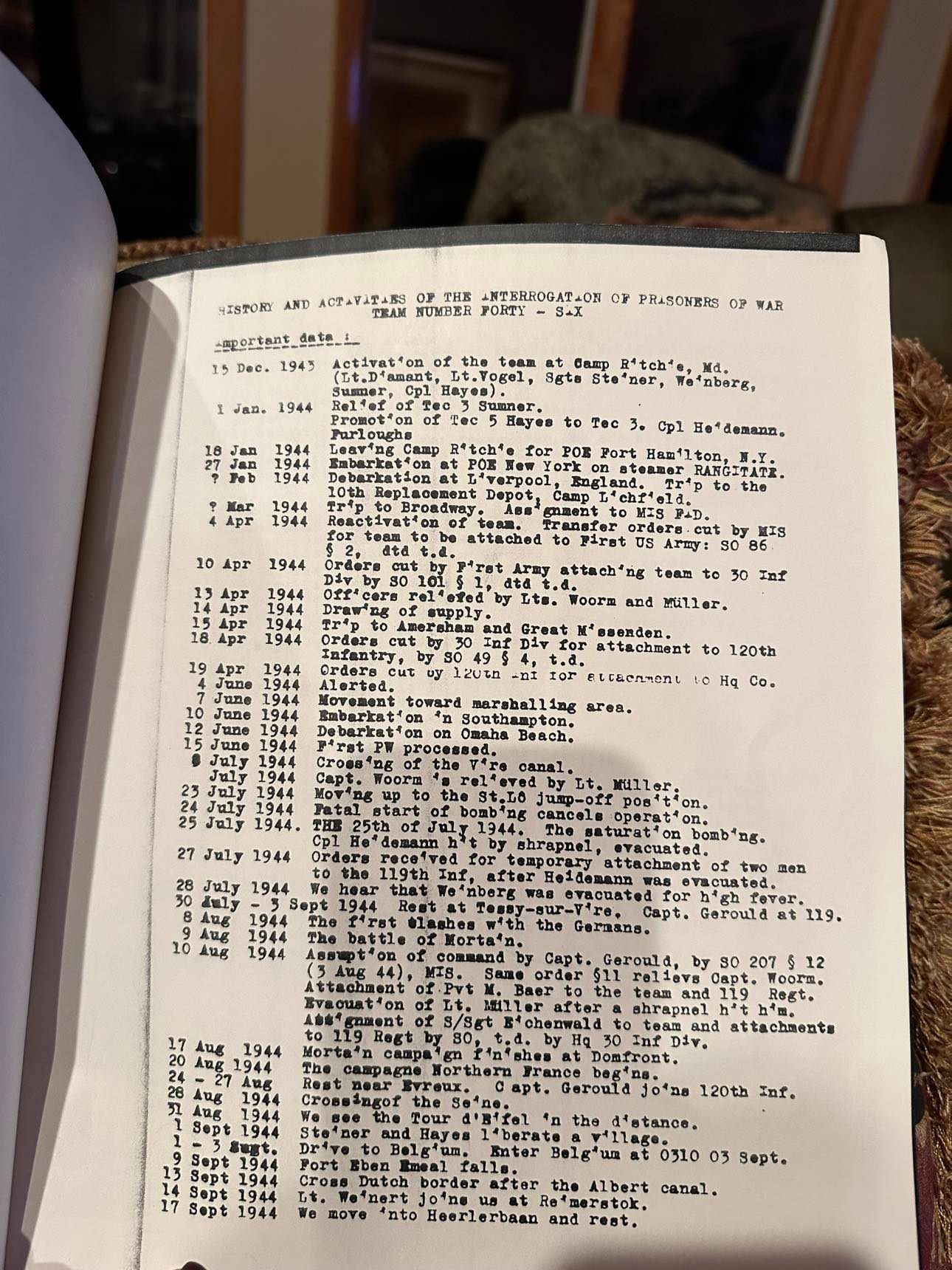 IPW Team 46 history and activities (page 2) (RB Archive).