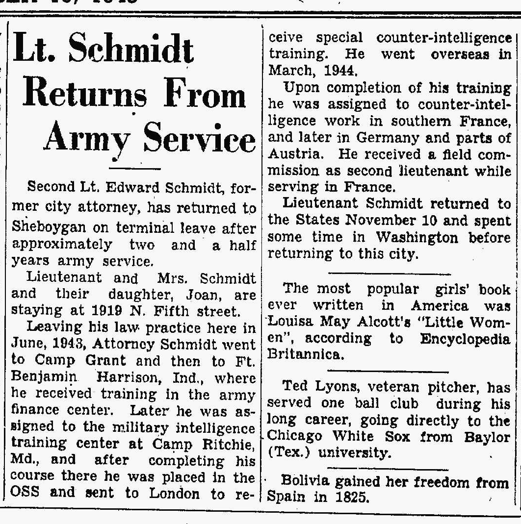 File:Edward W Schmidt 37550526 Sheboygan Press 1945-12-13.jpg