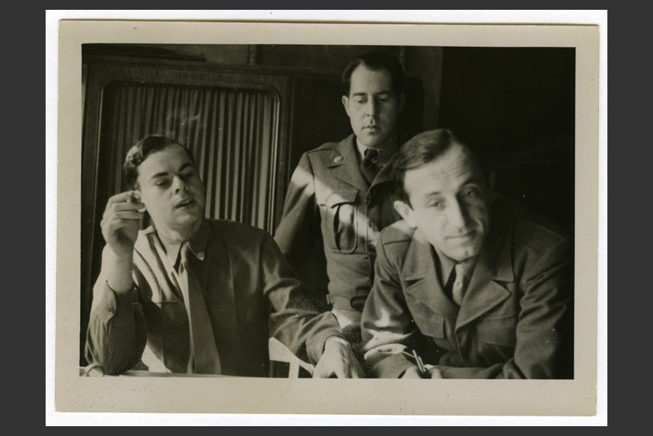 Walter H. Glass with Army colleagues in Europe, circa 1944