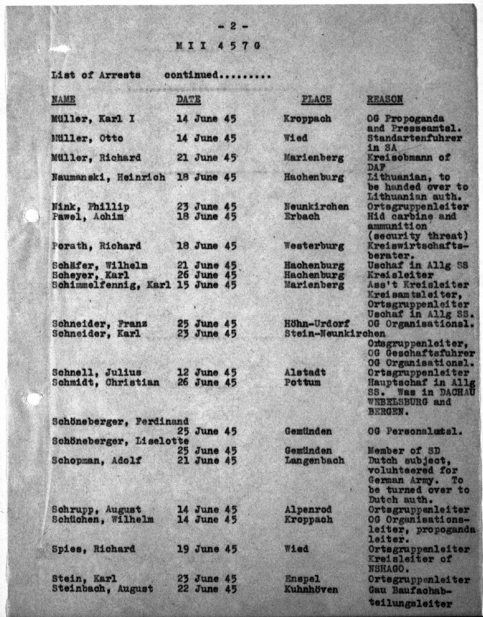 Per his separation document, he served in the European Theater of Operations in France, Belgium, Holland and Germany as an Military Intelligence Officer with team MII-457, He was in charge of military interpreter supervising and coordinating the collection of military intelligence from civilians and enemy military personnel
