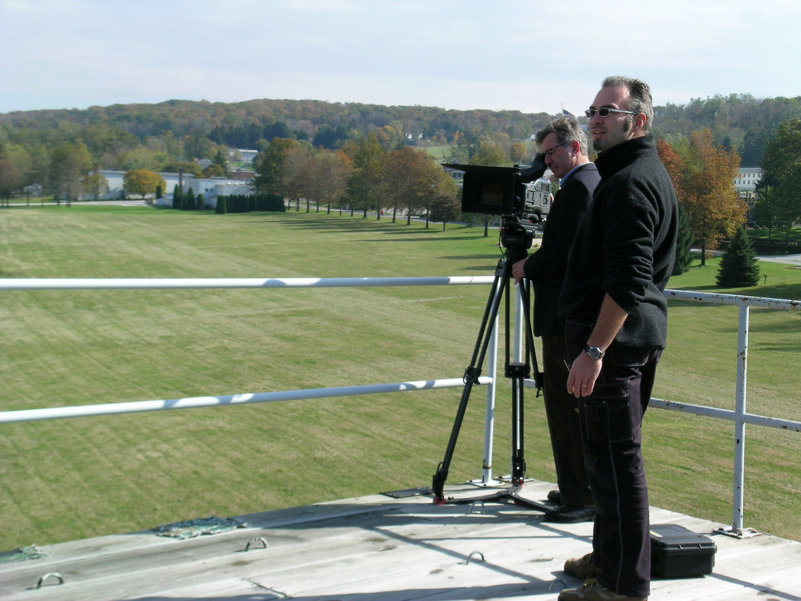 Bauer filming at Camp Ritchie (© TANGRAM / Harald Stuckmann)