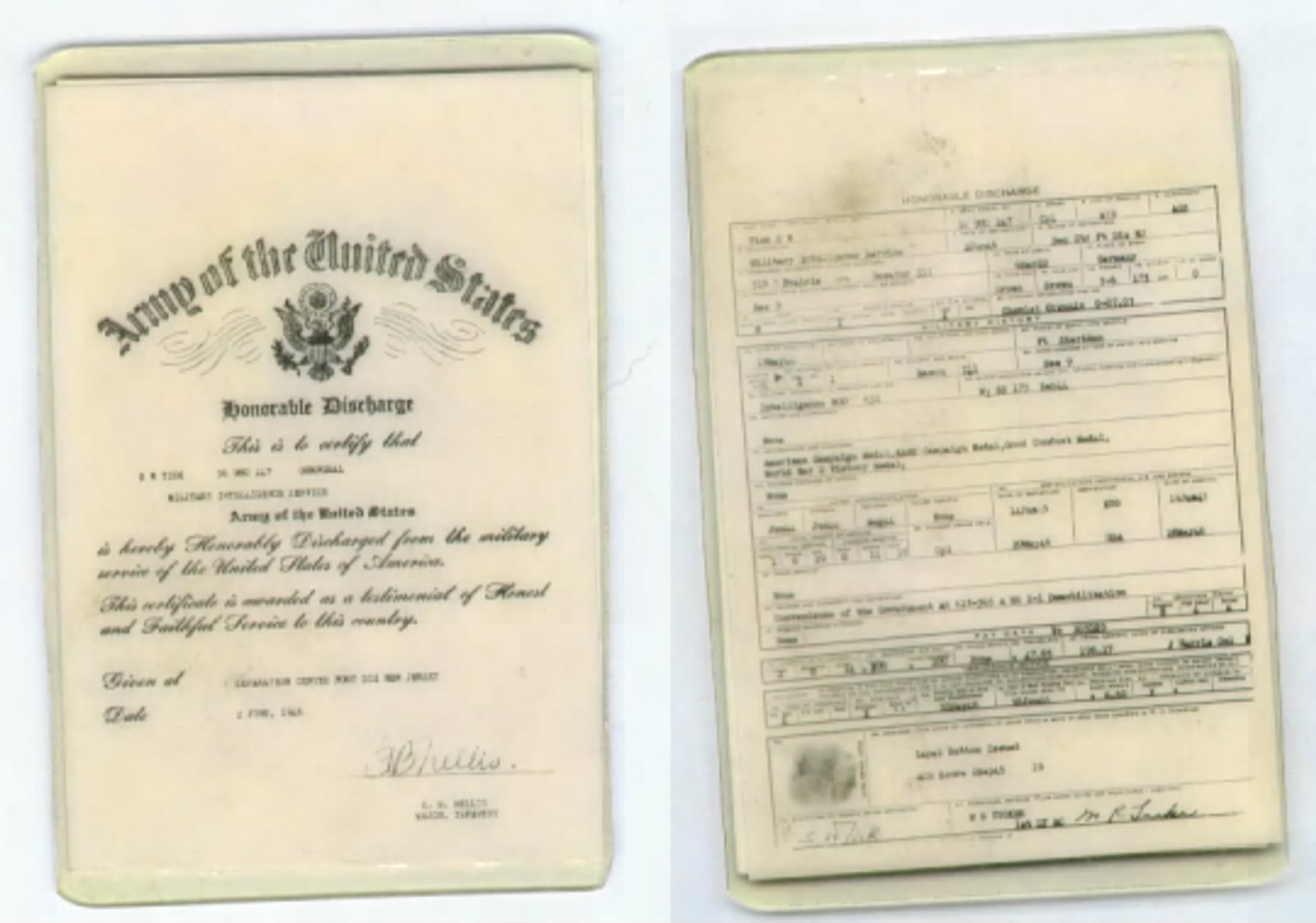 Army Certificate of Discharge for S. Walter Tick, June 1946 (RB Archive).