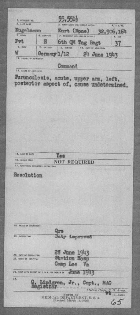 File:Kugelmann Form52 Camp Lee furunculosis 1943-06-24.jpg
