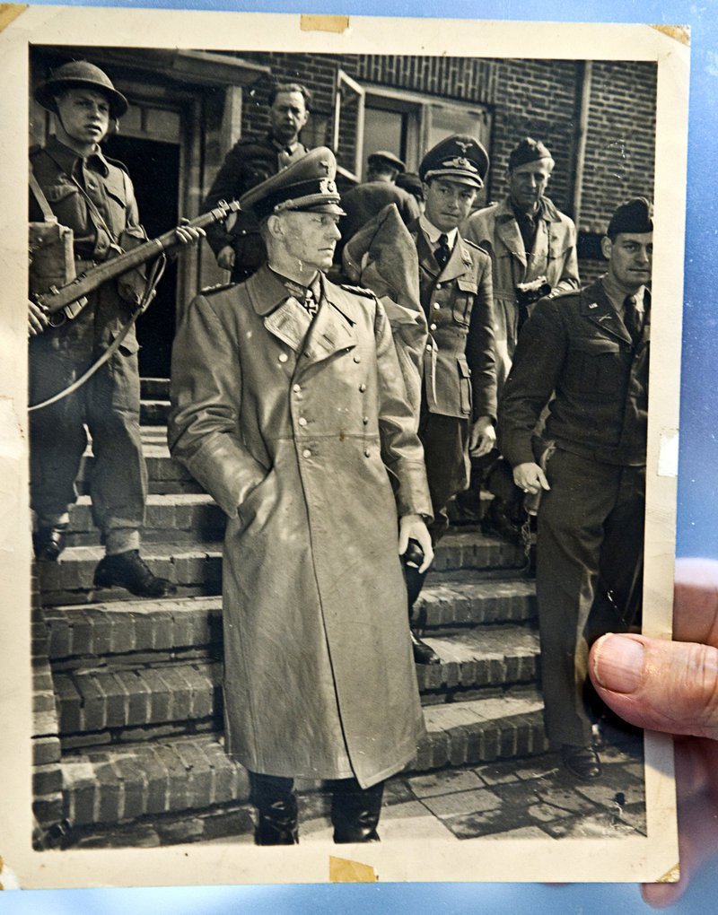 Later photo of Capt. Steinberg holding a May 1945 print (RB Archive).