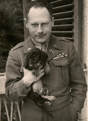 Captain Eric Waldman and his Dachhund, Peter