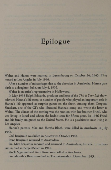 Memoir epilogue: marriage to Hanna (Luxembourg, 24 Oct 1945); Hollywood career.