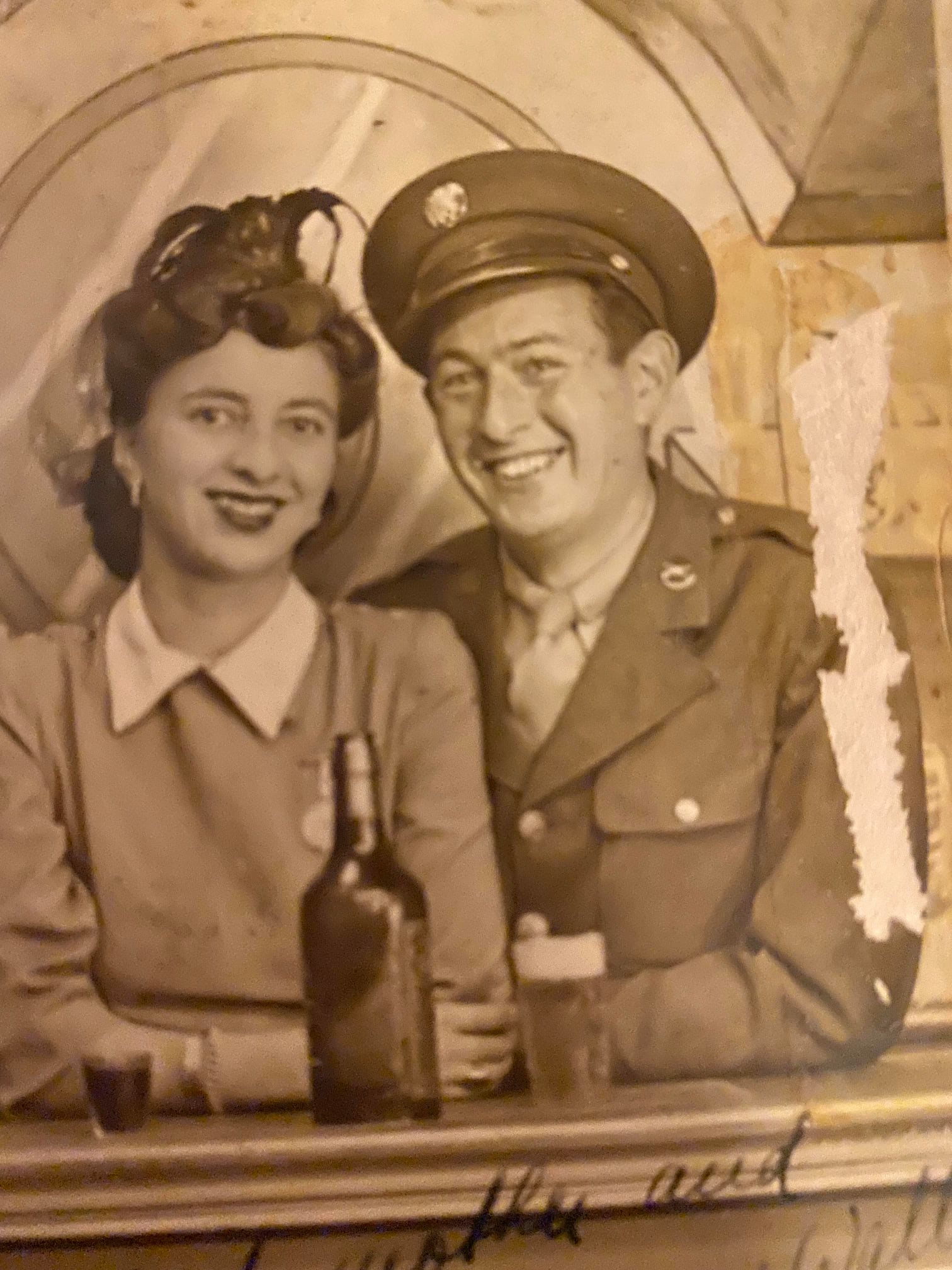 Ritchie Boy Walter Bonne's daughter sent this photo of her Dad and Mother taken November 13, 1943.