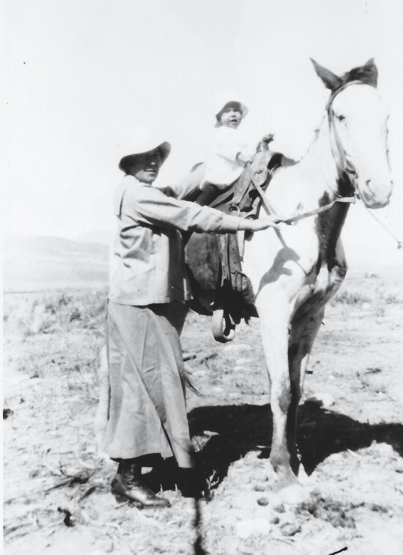 Martha, Calvin, and horse (family photo, RB Archive)