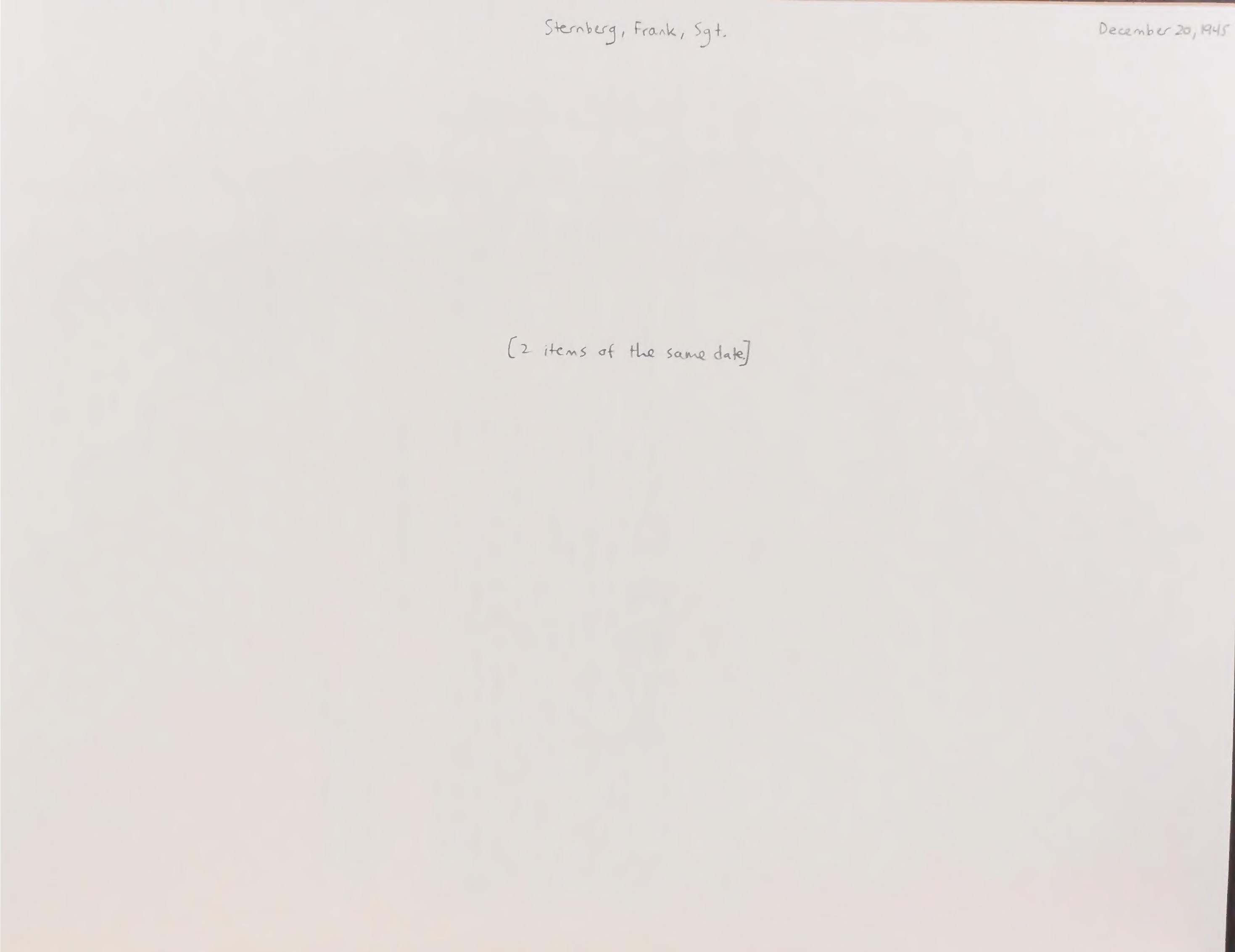 Chapman brothers letter to Corp. Frank Sternberg, Alexandria, Virginia, 9 November 1943 (Internet Archive sternbergfranksg00ster).